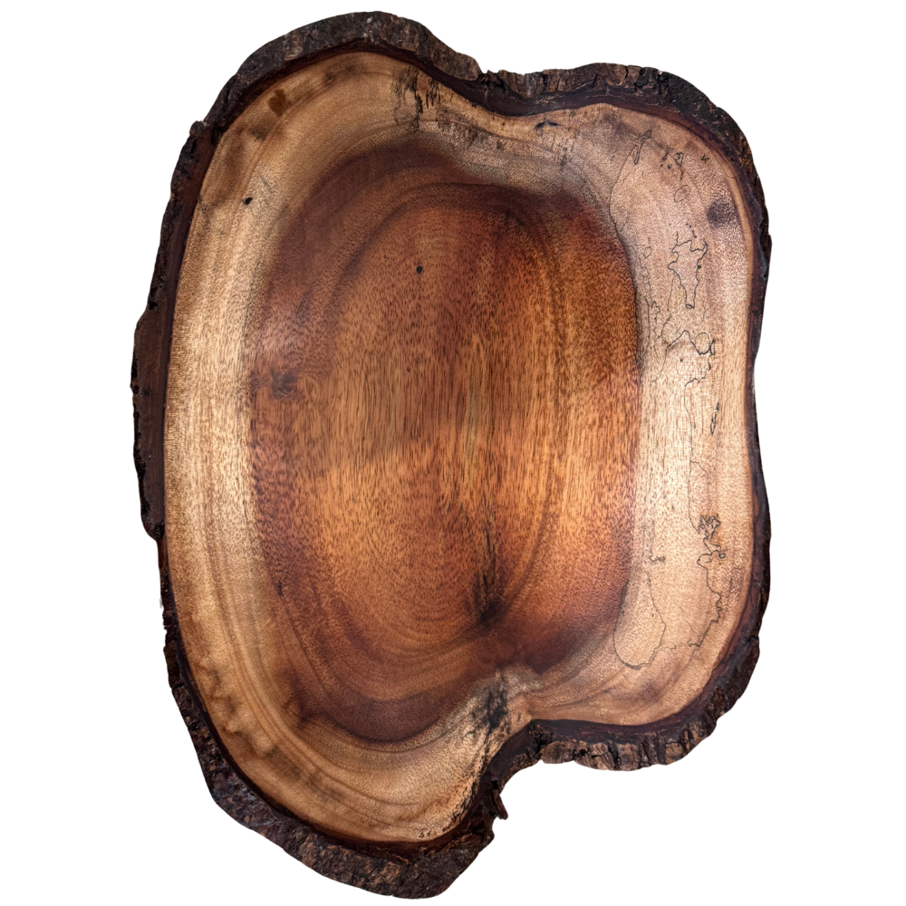 Aaron Hammer Koa Platter with Stand – Hand Turned by Aaron Hammer (14″)