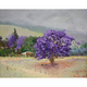 Ed Furuike Under the Jacaranda Tree, Upcountry Makawao, a 16X20 Framed Original Palette Knife Oil Painting
