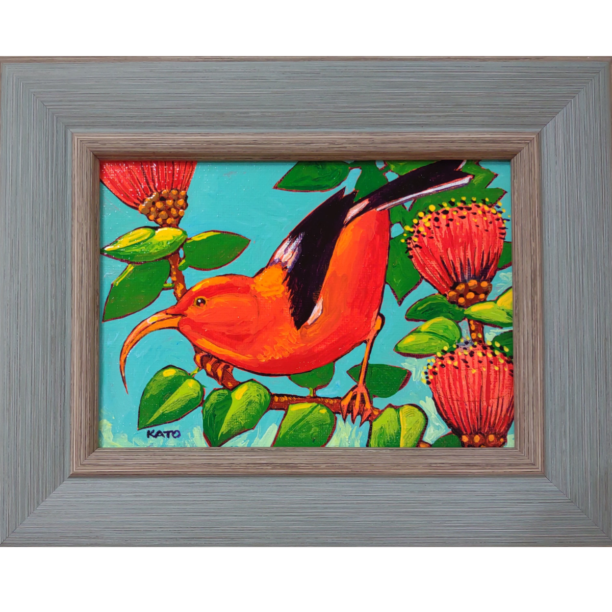 Gary Kato Iiwi 5×7 Original Acrylic Painting by Gary Kato