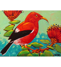 Gary Kato ʻApapane – Original Acrylic Painting by Gary Kato (5×7)