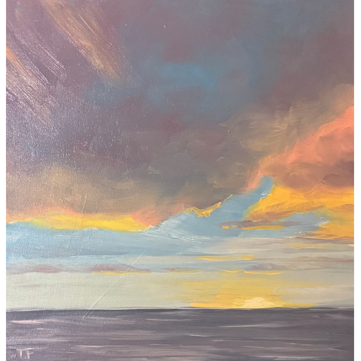 Teresa Field LAST LIGHT 8, 8X8 ORIGINAL OIL ON WOOD PANEL