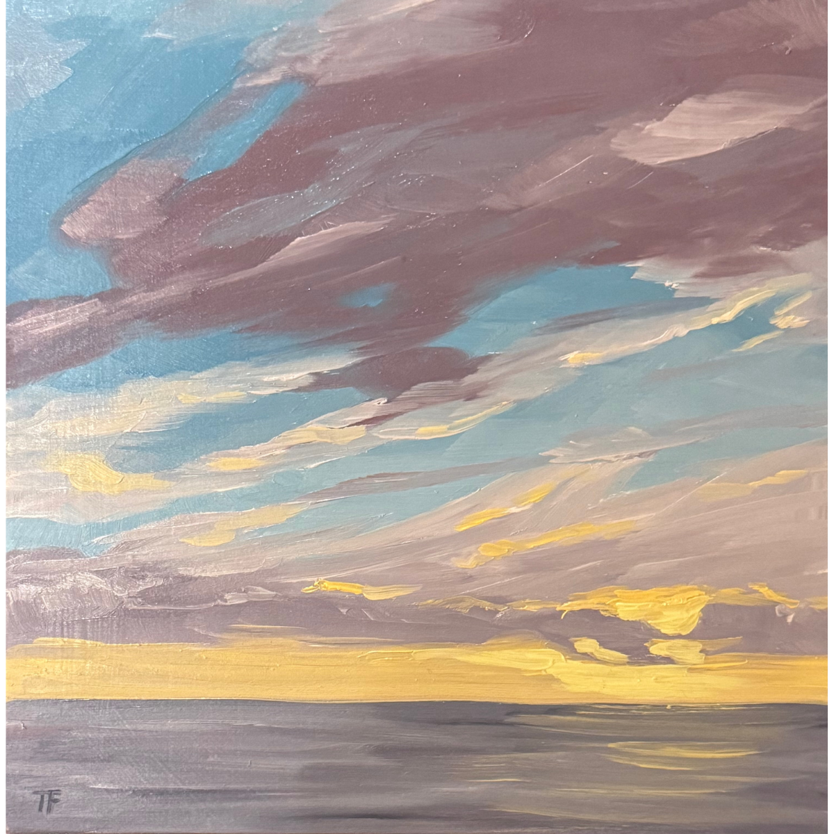 Teresa Field SUNLIGHT IN HAWAII, 8X8 ORIGINAL OIL ON WOOD PANEL