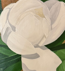 Teresa Field MAGNOLIA II, 8X8 ORIGINAL OIL ON WOOD PANEL