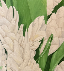 Teresa Field FRESH GINGER, 8X8 ORIGINAL OIL ON WOOD PANEL