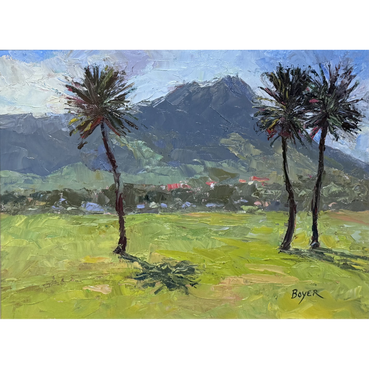 Lynne Boyer Diamond Head Morning Walk – Original Oil Painting by Lynne Boyer | Magnolia Hawaii
