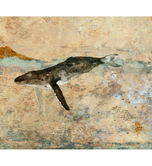 John Baran DIAMOND HEAD HUMPBACK, 9X12 PRINT ON WOOD
