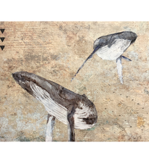 John Baran HUMPBACKS 3.0, 9X12 PRINT ON WOOD