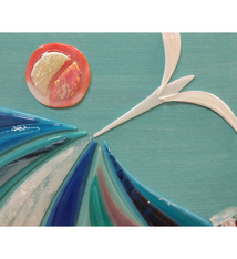 Shelly Batha Seabird Soar, 9x12 Fused Glass on Wood Panel