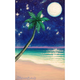 Stephanie Boinay MOONLIGHT PALM BEACH, 3.25X5 ORIGINAL ACRYLIC PAINTING ON WOOD PANEL