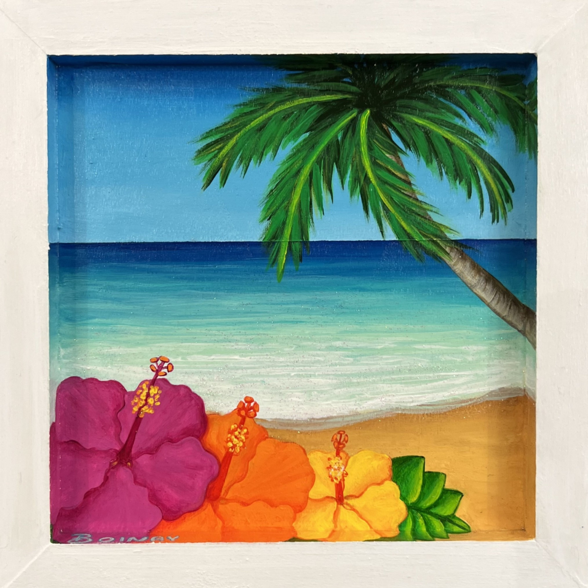 Stephanie Boinay 2022 MINI PAINTING #8, 6X6 ACRYLIC ON WOOD, FRAMED