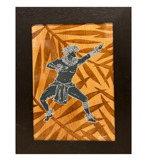 Eduardo Bolioli HULA II, FRAMED ORIGINAL PAINTING (APPROX 9X13, 13X16.5 WITH FRAME)