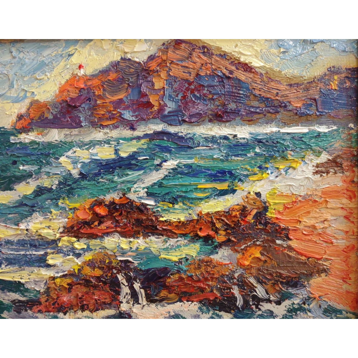 Mark Brown Mark Brown Makapuʻu Original Oil Painting Framed 8 x 10