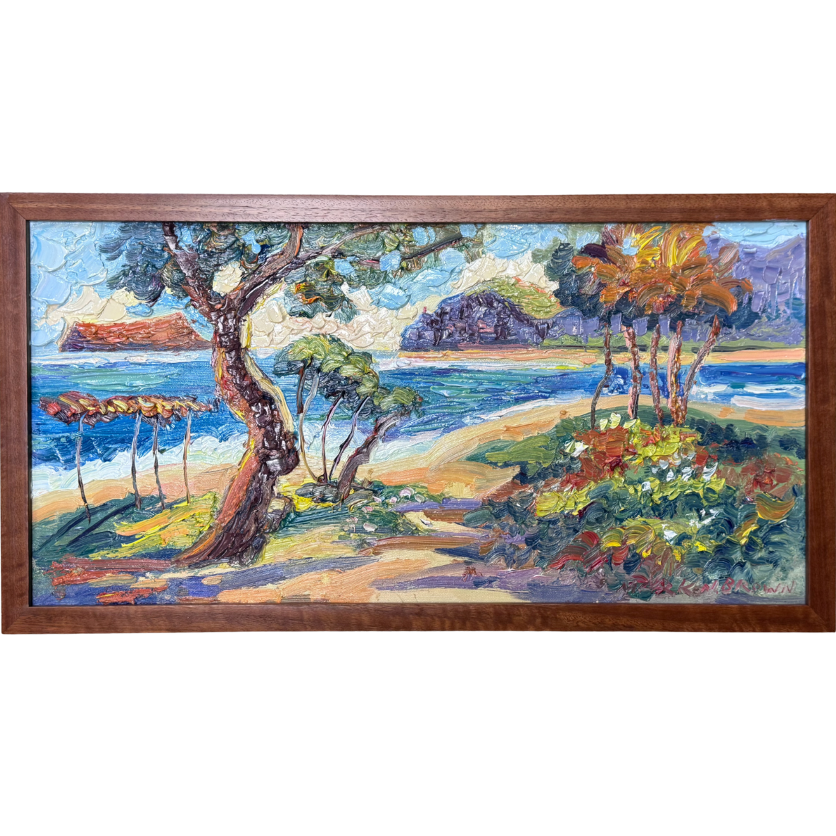 Mark Brown “Waimanalo” Framed Original Oil Painting by Mark Brown | Plein Air Hawaiʻi Art | Magnolia Hawaii