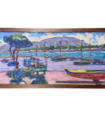 Mark Brown “Paddler’s Headquarters” Framed Original Oil Painting by Mark Brown | Plein Air Hawaiʻi Art | Magnolia Hawaii