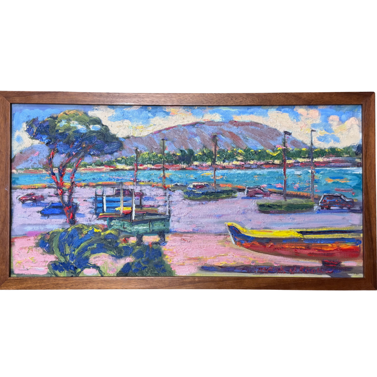 Mark Brown “Paddler’s Headquarters” Framed Original Oil Painting by Mark Brown | Plein Air Hawaiʻi Art | Magnolia Hawaii