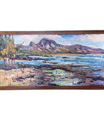 Mark Brown “North Shore Three Tables” Framed Original Oil Painting by Mark Brown | Plein Air Hawaiʻi Art | Magnolia Hawaii