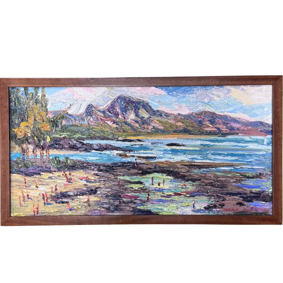 Mark Brown “North Shore Three Tables” Framed Original Oil Painting by Mark Brown | Plein Air Hawaiʻi Art | Magnolia Hawaii