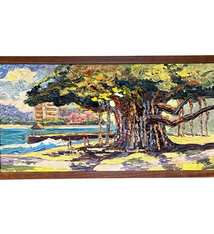 Mark Brown “Queen’s Banyan” Framed Original Oil Painting by Mark Brown | Plein Air Hawai‘i Art | Magnolia Hawaii