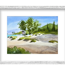 Matt Coffman KAILUA DUNES, ORIGINAL WATERCOLOR PAINTING, 11X14 (17.5X21.5 FRAMED)