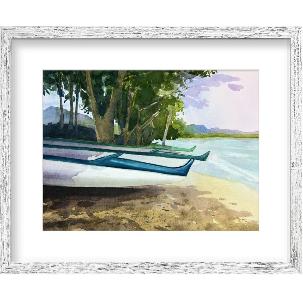 Matt Coffman Matt Coffman Nalo Sunset Original Watercolor Painting Framed