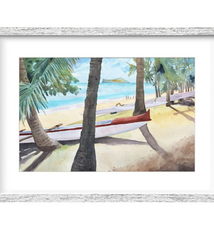 Matt Coffman Kaiona Landing – Framed Original Watercolor by Matt Coffman (21.25×28.5)