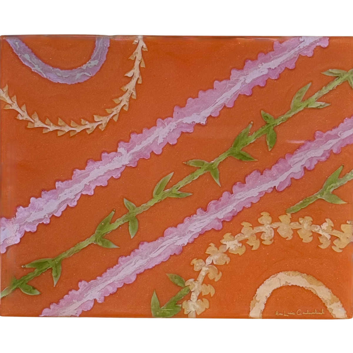 Ana Lucia Gardeazabal “Lei Mau Loa 12” 8x10 Original Resin Painting by Ana Lucia Gardeazabal | Hawai‘i Fine Art | Magnolia Hawaii