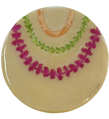 Ana Lucia Gardeazabal “Lei Mau Loa 5” Round 8" Original Resin Painting by Ana Lucia Gardeazabal | Hawai‘i Fine Art | Magnolia Hawaii