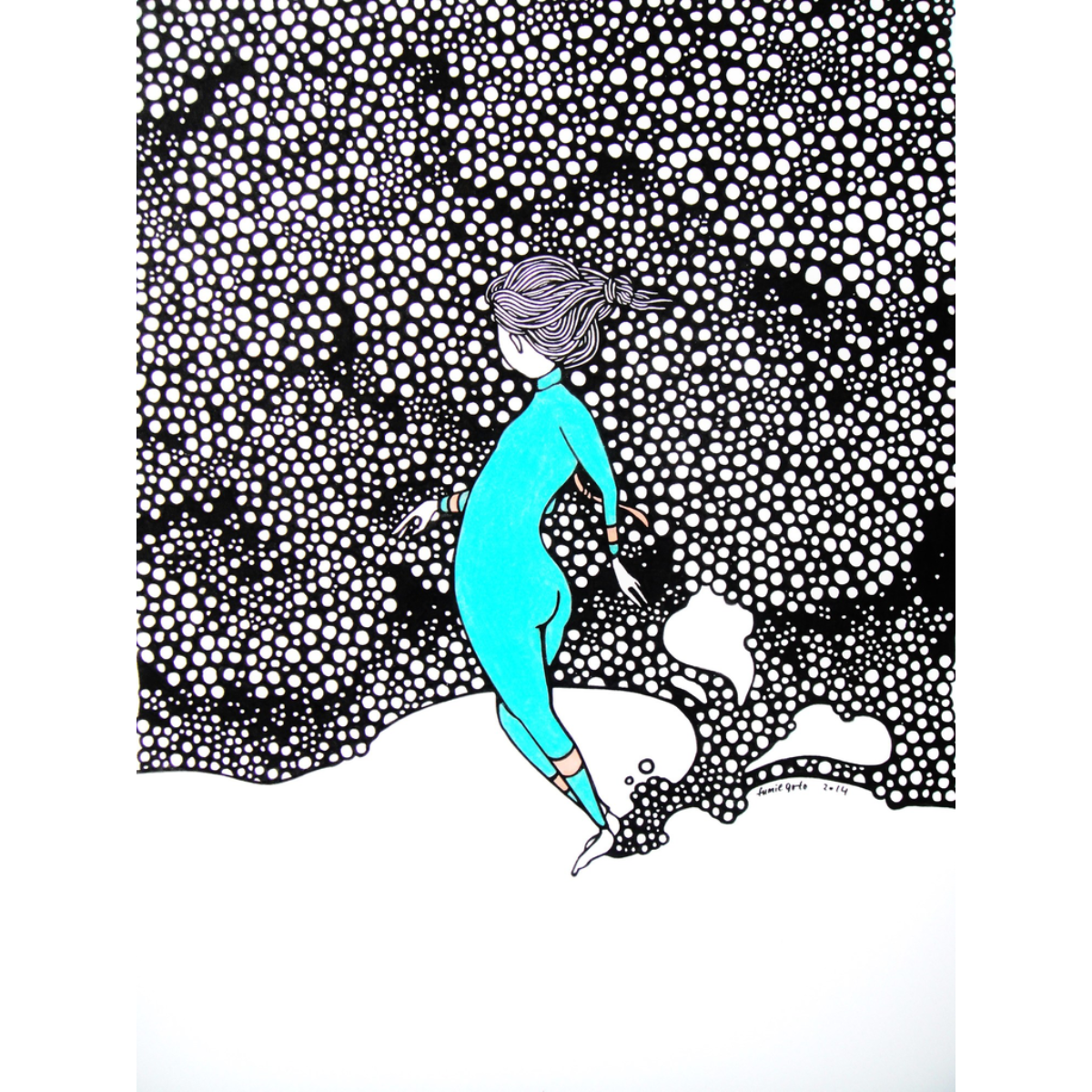 Kris Goto Blue Nose, 11”x14” Matted Art Print