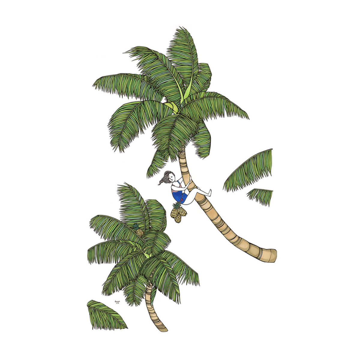 Kris Goto Coconut Girl, 24x36 Art Print