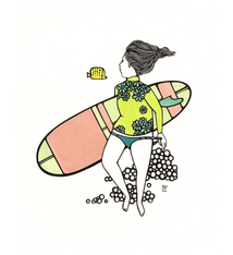 Kris Goto Hello, 11”x14” Matted Art Print