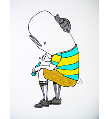 Kris Goto Hip Whale, 11”x14” Matted Art Print