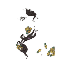 Kris Goto Pine Train, 11”x14” Matted Art Print