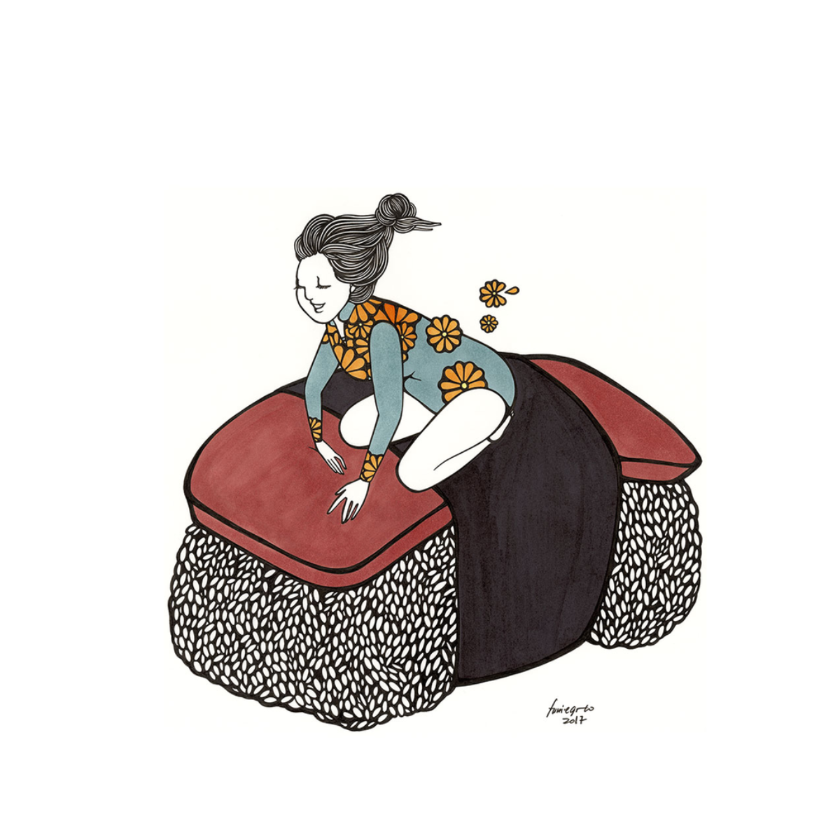 Kris Goto Spam Girl, 11”x14” Matted Art Print