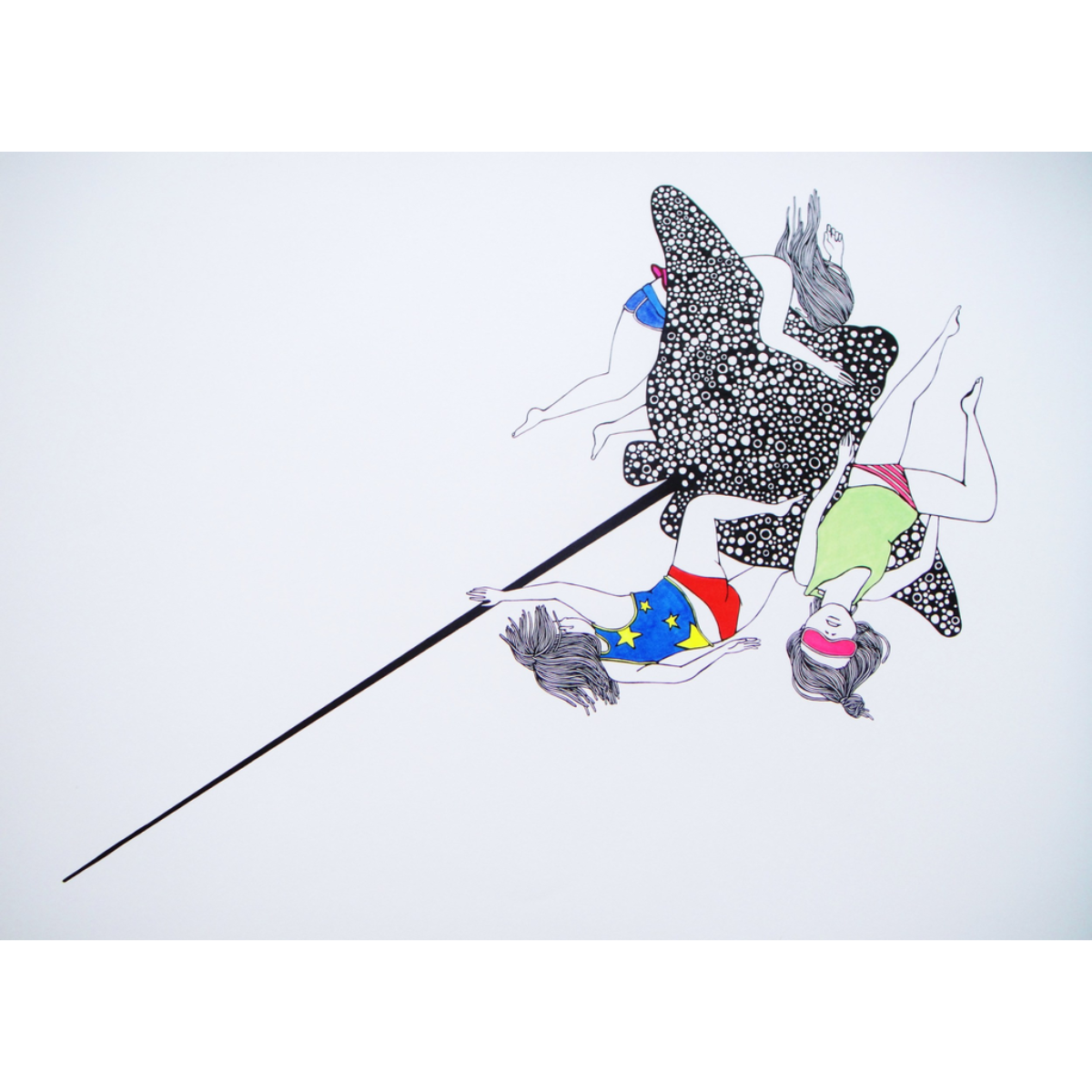 Kris Goto Ray Snuggle, 11”x14” Matted Art Print