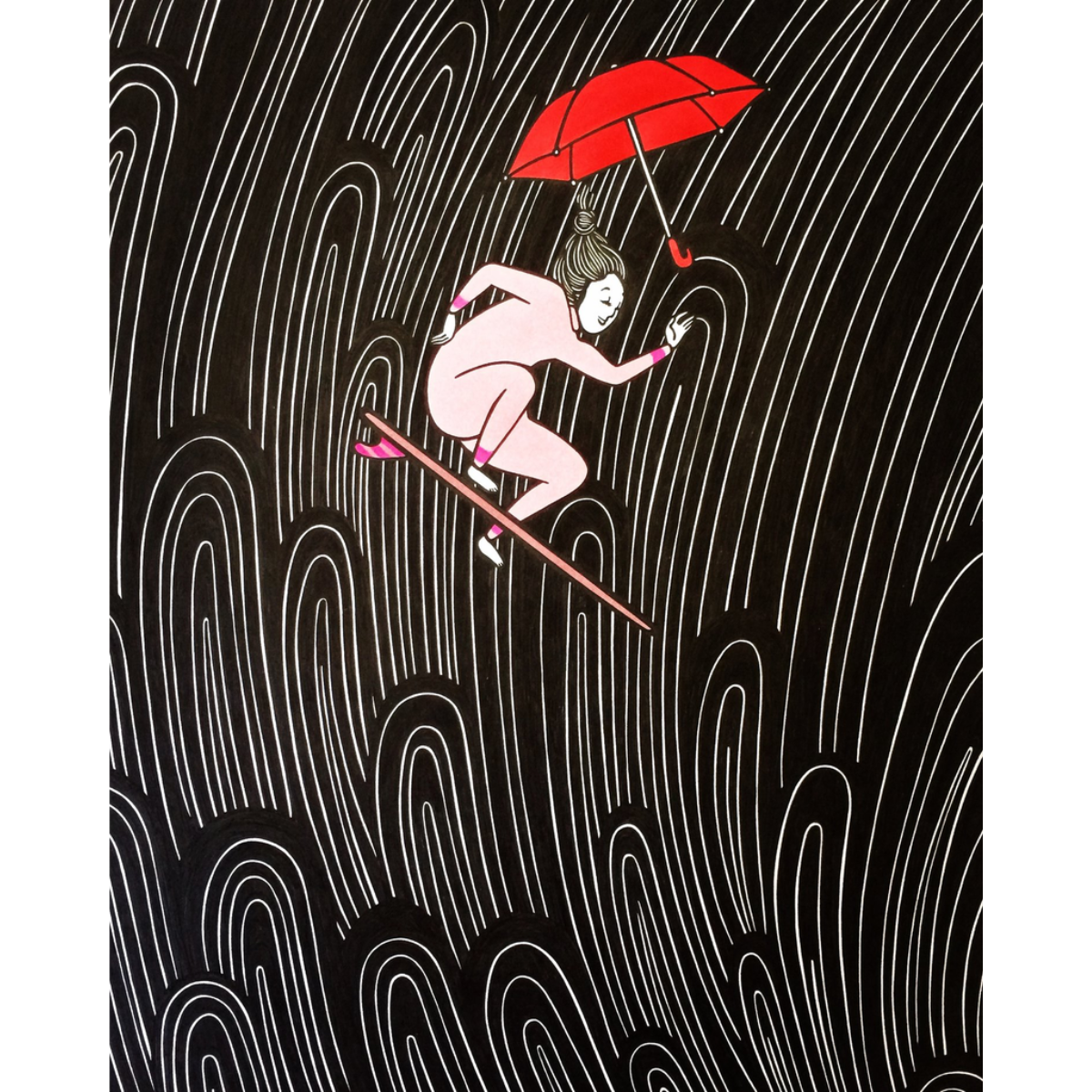 Kris Goto The Fall, 11”x14” Matted Art Print