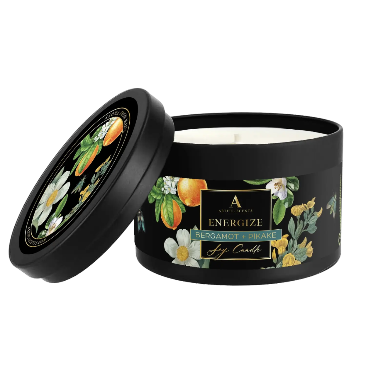Artful Scents ENERGIZE CANDLE-BERGAMOT AND JASMINE 80Z