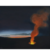 Pegge Hopper Starry Night (Volcano) – Framed Canvas Giclée by Pegge Hopper (25×31.5)