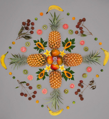 Lola Pilar CHINATOWN FRUIT SALAD, 16X16 MATTED PHOTO PRINT