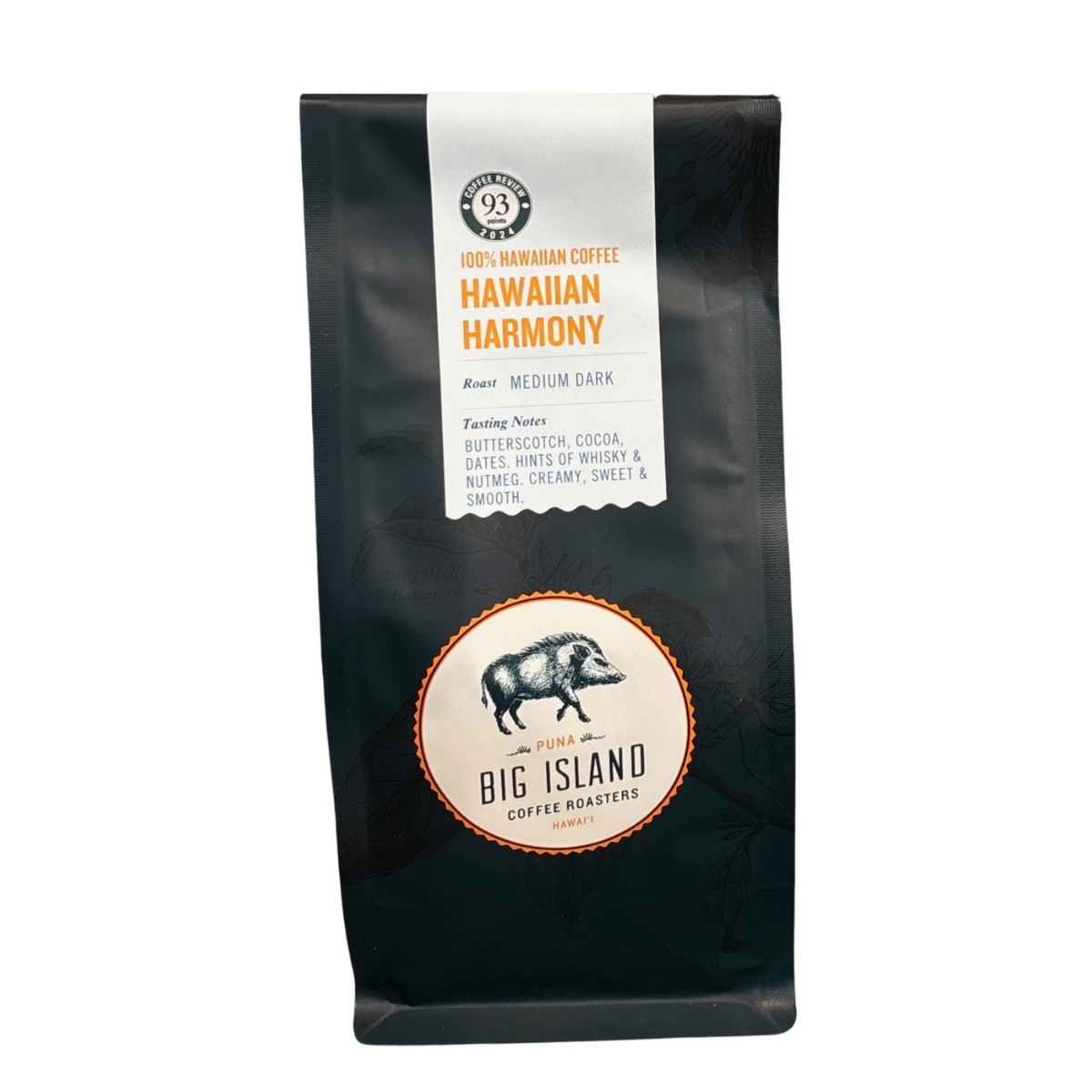 Big Island Coffee Roasters 7 OZ WHOLE BEAN ROASTED COFFEE: HAWAIIAN HARMONY (MED. DARK)