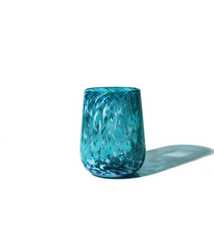 Brad Smith Studios HANDBLOWN GLASS WINE GLASS: WHITE WISP