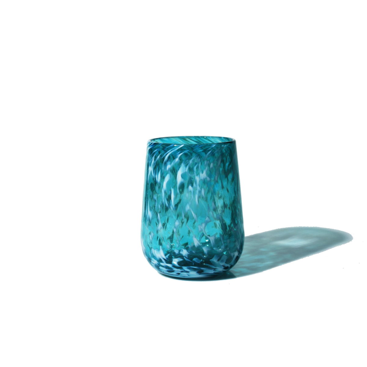 Brad Smith Studios HANDBLOWN GLASS WINE GLASS: WHITE WISP