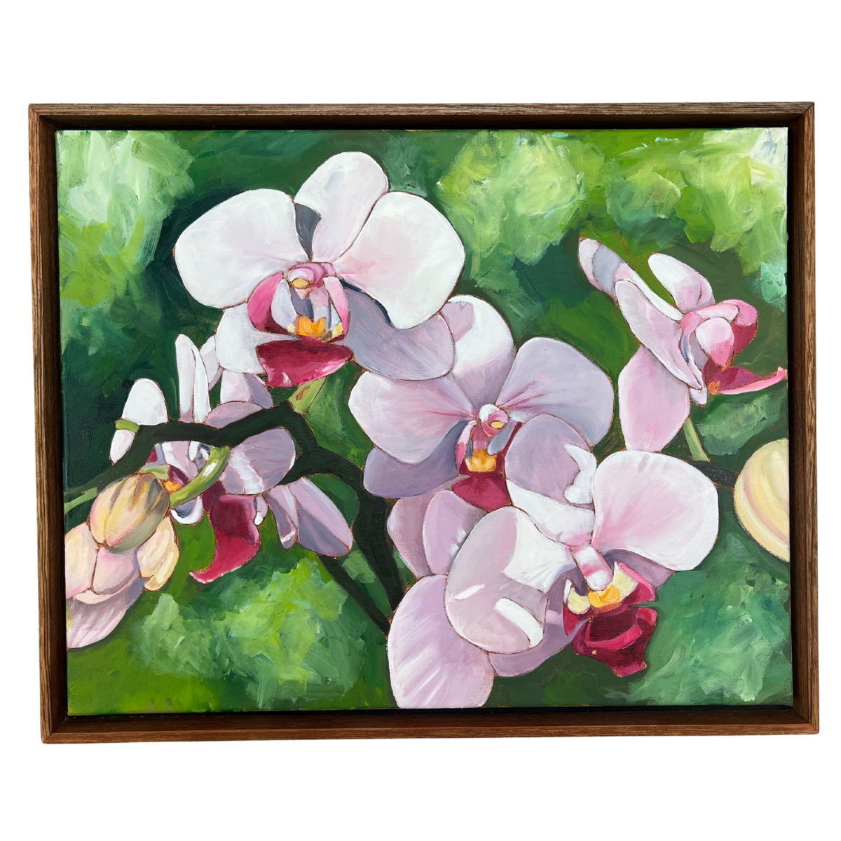 Ellen Michino “Pink Orchid Spray” Framed Original Oil Painting by Ellen Michino | Hawaiʻi Fine Art | Magnolia Hawaii