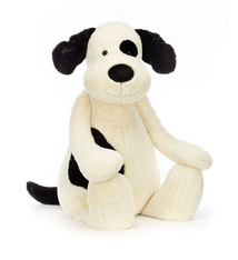 Jellycat BASHFUL BLACK AND CREAM PUPPY GIGANTIC