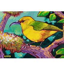 Gary Kato ʻAkiapōlāʻau – Framed Original Acrylic Painting by Gary Kato (5×7)