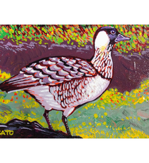 Gary Kato Nēnē – Framed Original Acrylic Painting by Gary Kato (5×7)