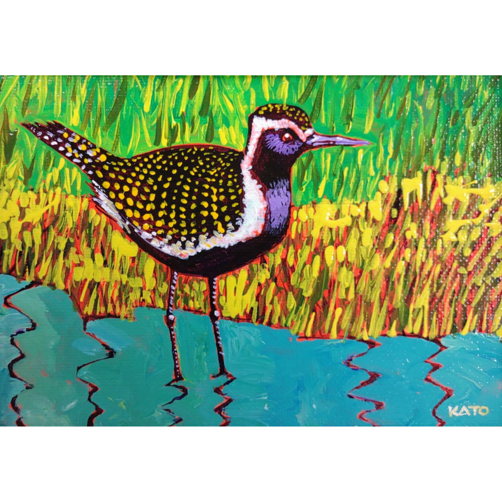 Gary Kato Kolea – Framed Original Acrylic Painting by Gary Kato (5×7)