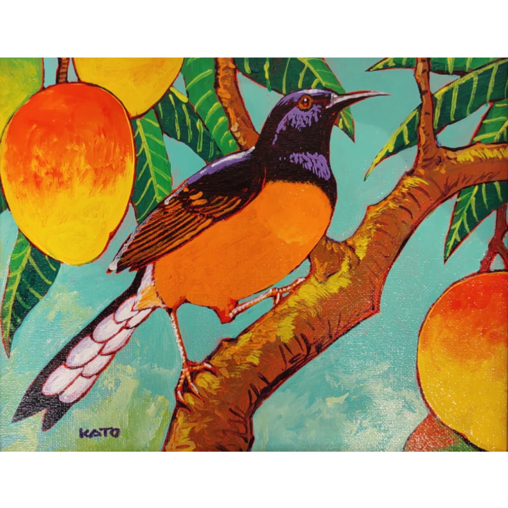 Gary Kato White-rumped Shama – Original Acrylic Painting by Gary Kato (8×10)