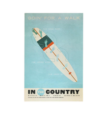 Nick Kuchar 12X18 RETRO HAWAII TRAVEL PRINT: GOIN FOR A WALK