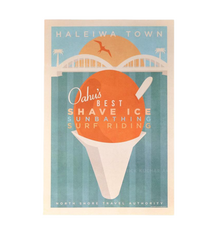 Nick Kuchar 12X18 RETRO HAWAII TRAVEL PRINT: HALEIWA SHAVE ICE