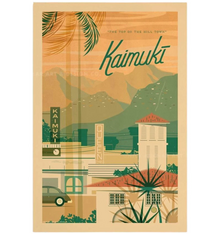 Nick Kuchar 12X18 RETRO HAWAII TRAVEL PRINT: KAIMUKI